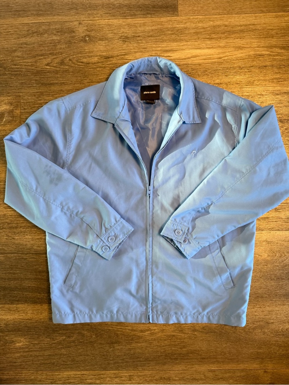 Pierre Cardin Pale Blue Zip-Front Lightweight Jacket